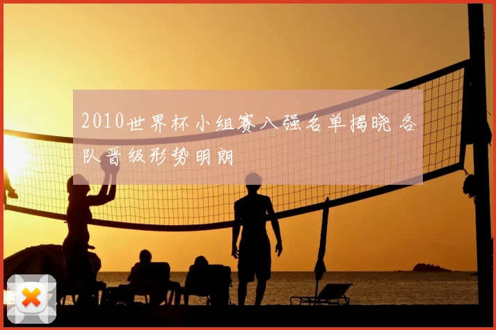 2010世界杯小组赛八强名单揭晓 各队晋级形势明朗